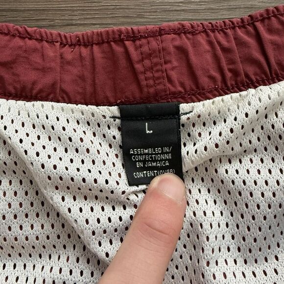 Vintage 90s Patagonia Belted River Shorts Baggies Swim Trunks Red Mens Large 5" - Picture 5 of 8